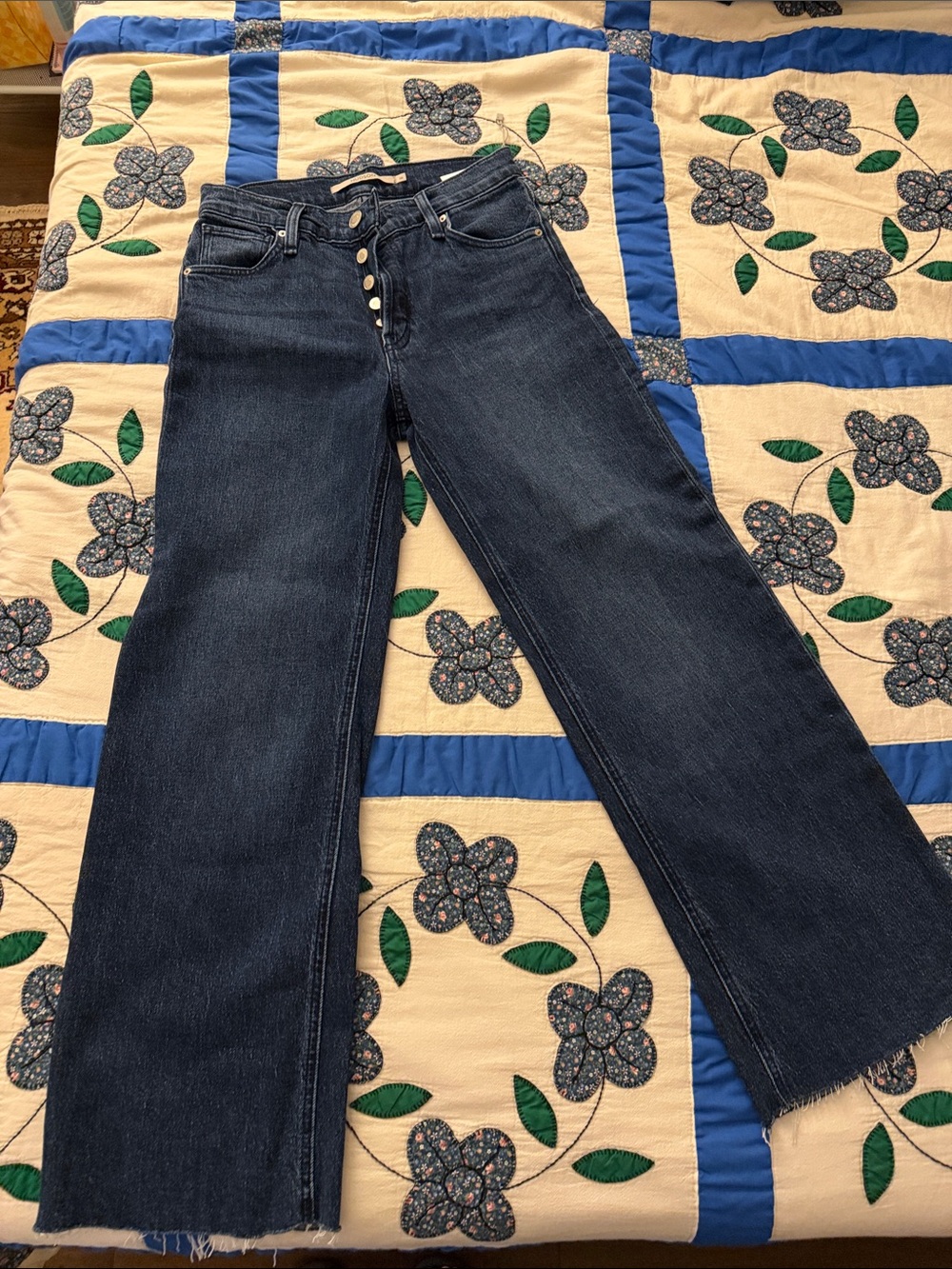 Hudson Rosie High-Rise Wide Leg Crop Jeans in Blue